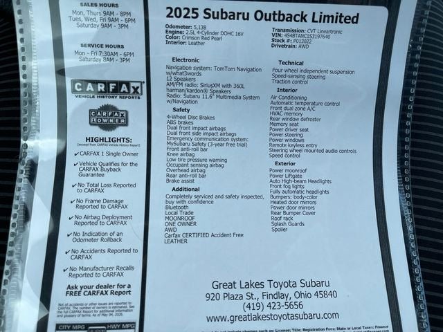2025 Subaru Outback Limited