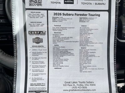 2026 Subaru Forester Touring