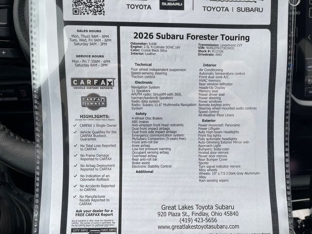 2026 Subaru Forester Touring