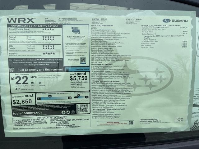 2026 Subaru WRX Premium