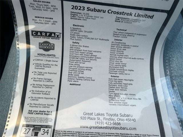 2023 Subaru Crosstrek Limited