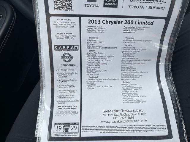 2013 Chrysler 200 Limited