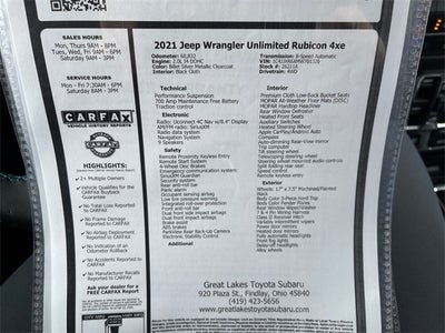 2021 Jeep Wrangler Unlimited Rubicon 4xe