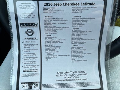 2016 Jeep Cherokee Latitude
