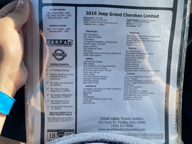 2016 Jeep Grand Cherokee Limited