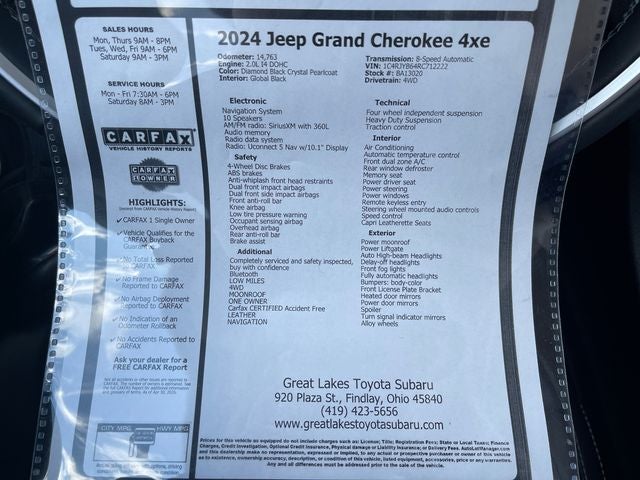 2024 Jeep Grand Cherokee 4xe