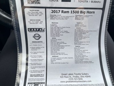 2017 RAM 1500 Big Horn
