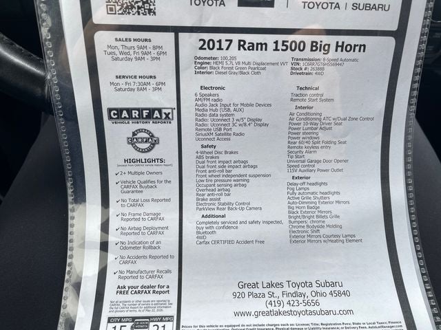 2017 RAM 1500 Big Horn