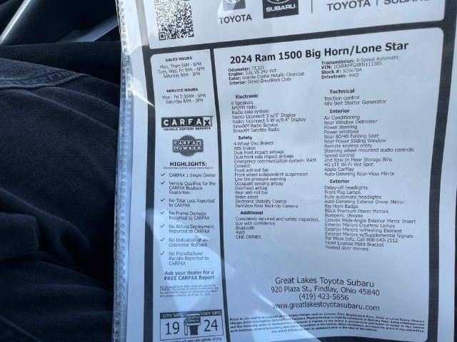 2024 RAM 1500 Big Horn/Lone Star