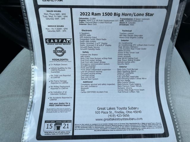 2022 RAM 1500 Big Horn/Lone Star