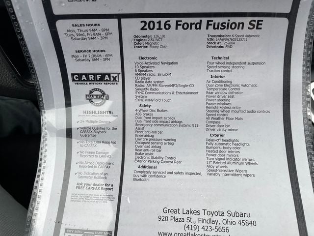 2016 Ford Fusion SE