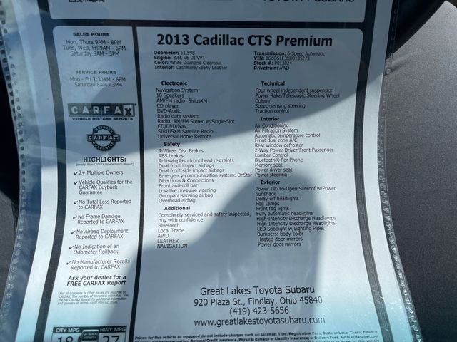 2013 Cadillac CTS Premium