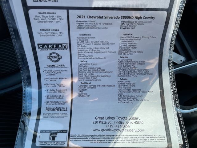 2021 Chevrolet Silverado 3500HD High Country