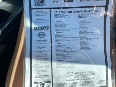 2018 Chevrolet Colorado Work Truck