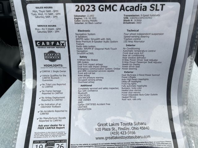 2023 GMC Acadia SLT