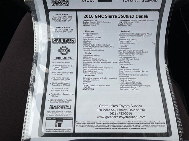 2016 GMC Sierra 3500HD Denali