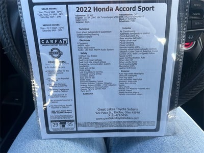 2022 Honda Accord Sport