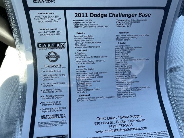 2011 Dodge Challenger Base