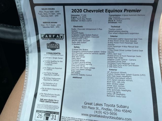 2020 Chevrolet Equinox Premier