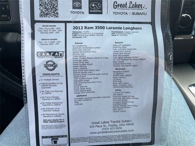 2012 RAM 3500 Laramie Longhorn
