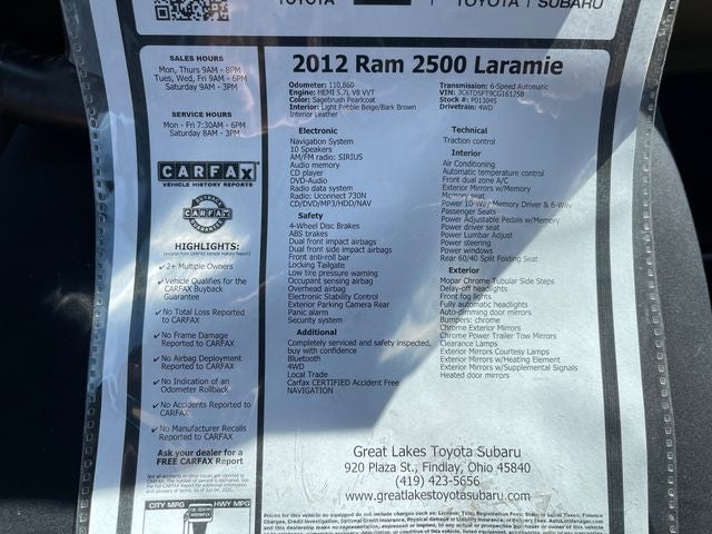 2012 RAM 2500 Laramie