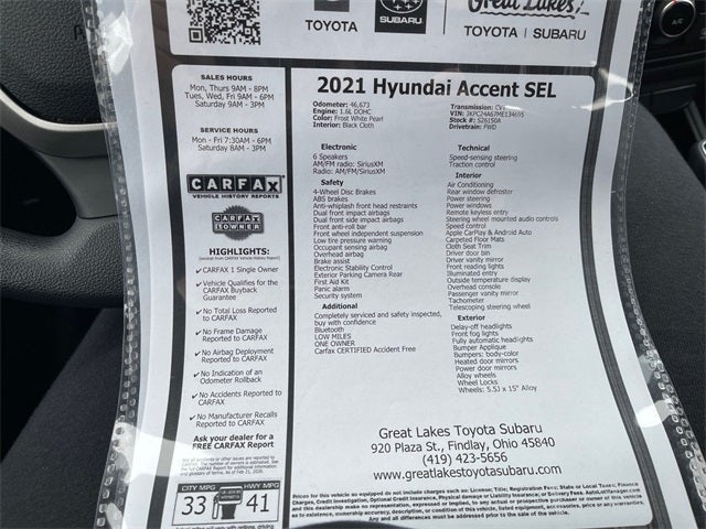 2021 Hyundai Accent SEL