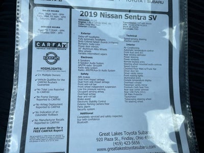 2019 Nissan Sentra SV