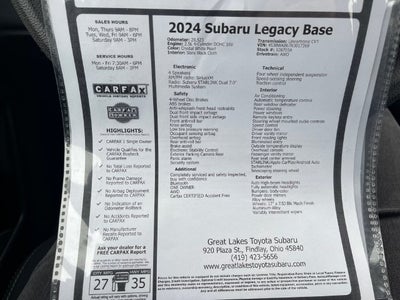 2024 Subaru Legacy AWD