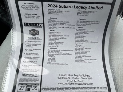 2024 Subaru Legacy Limited
