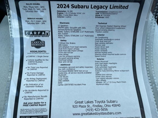 2024 Subaru Legacy Limited