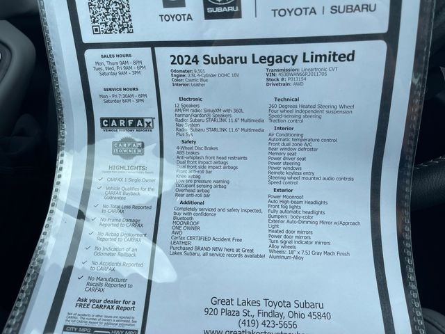 2024 Subaru Legacy Limited