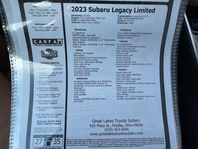 2023 Subaru Legacy Limited