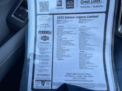 2025 Subaru Legacy Limited