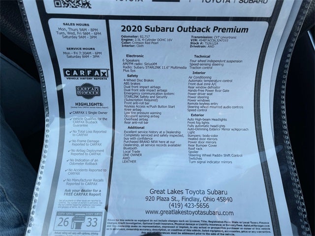 2020 Subaru Outback Premium