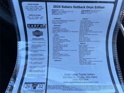 2024 Subaru Outback Onyx Edition