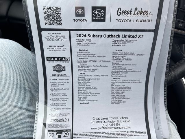2024 Subaru Outback Limited XT