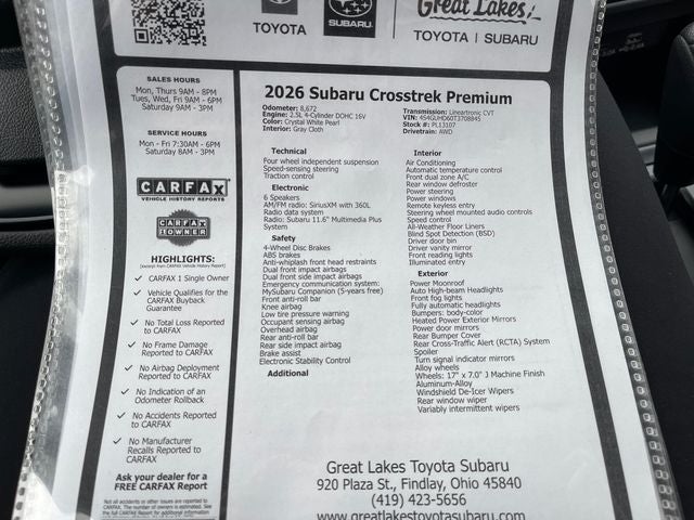 2026 Subaru Crosstrek Premium