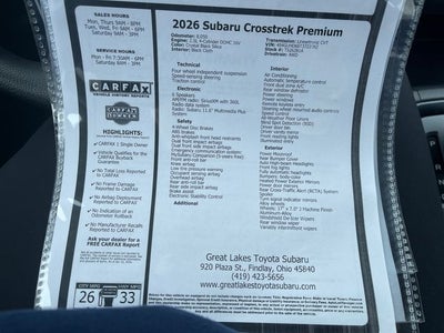 2026 Subaru Crosstrek Premium
