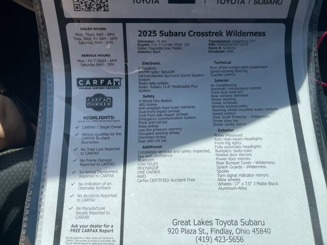 2025 Subaru Crosstrek Wilderness