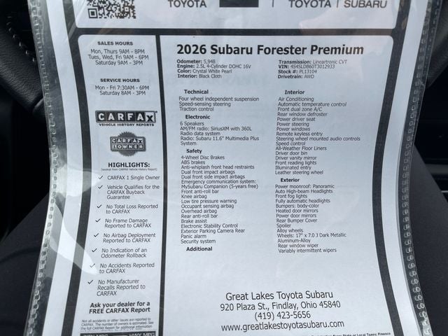 2026 Subaru Forester Premium