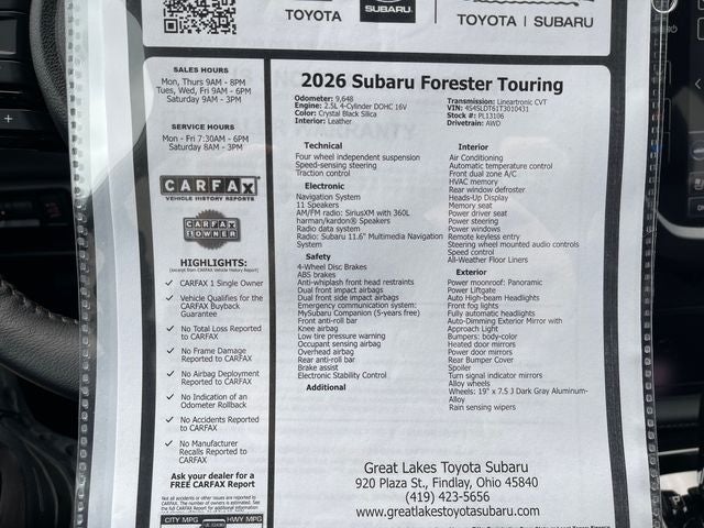 2026 Subaru Forester Touring