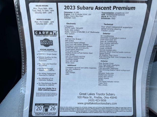 2023 Subaru Ascent Premium