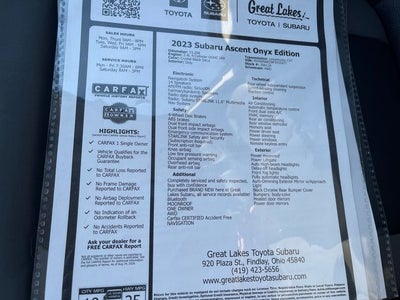 2023 Subaru Ascent Onyx Edition