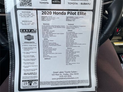 2020 Honda Pilot Elite