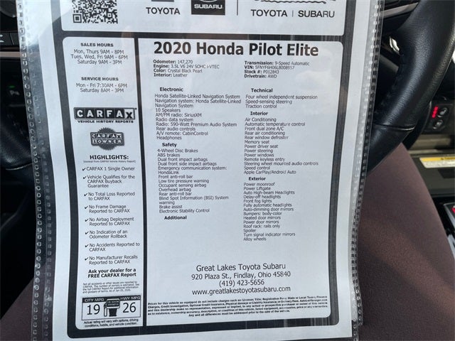 2020 Honda Pilot Elite