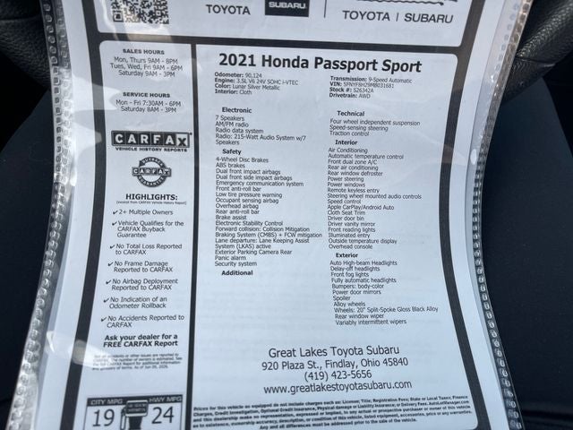 2021 Honda Passport Sport