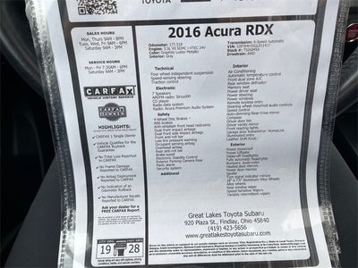 2016 Acura RDX AWD 4dr