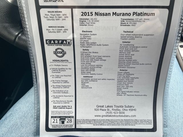 2015 Nissan Murano Platinum