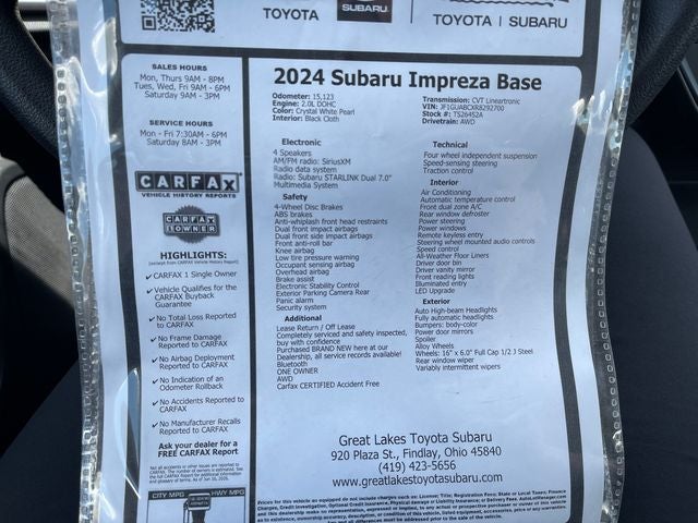 2024 Subaru Impreza Base