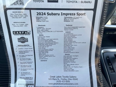 2024 Subaru Impreza Sport